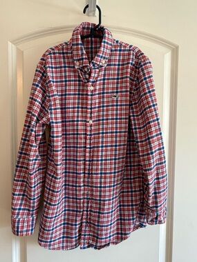 Vineyard Vines Red, Blue & White Plaid Button-Down Shirt